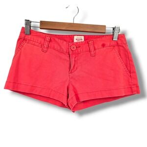 Mossimo Supply Co Coral Pink Chino Shorts Women Size 3 Fit 6 Low Rise Utility